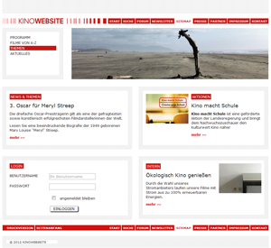 Vorschau Startseite Layout-Vorlagen