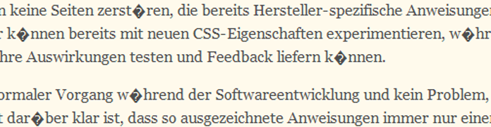 Darstellungsfehler bei falschen Zeichensatz